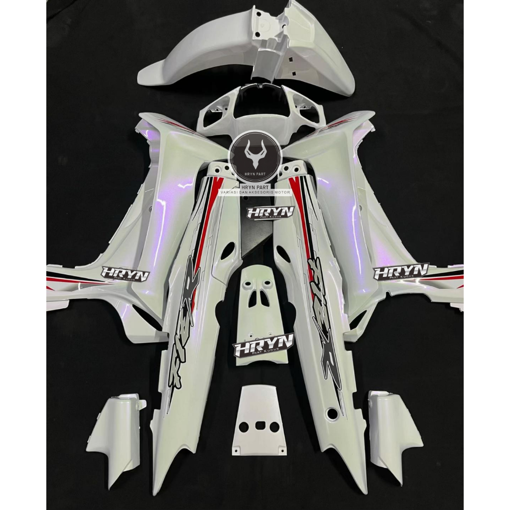 Cover bodi fizr fullset custom putih lembayung violet premium - Fizr Premium - kap fizr premium