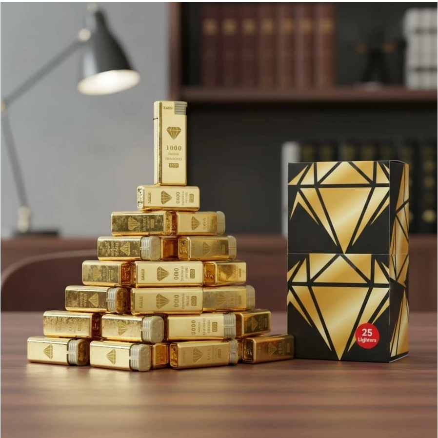 (1kotak / 26pcs) KOREK API BARA LAS ZAKU JUMBO GOLD ZK 118 JETFLAME/REFILLABLE