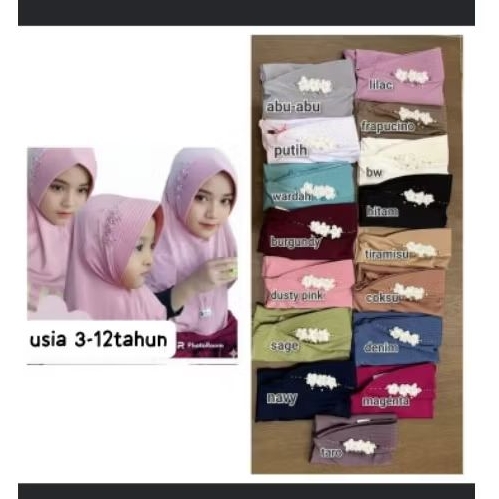 JILBAB INSTAN AISHA REMAJA HIJAB PET PAYET BERGO PAYET