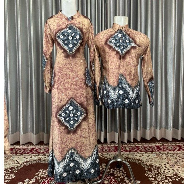 TUNIK JUMPUTAN PALEMBANG MOTIF POLA/COUPLE TUNIK/GAMIS/KEMEJA JUMPUTAN BAHAN DOBY KHAS PALEMBANG