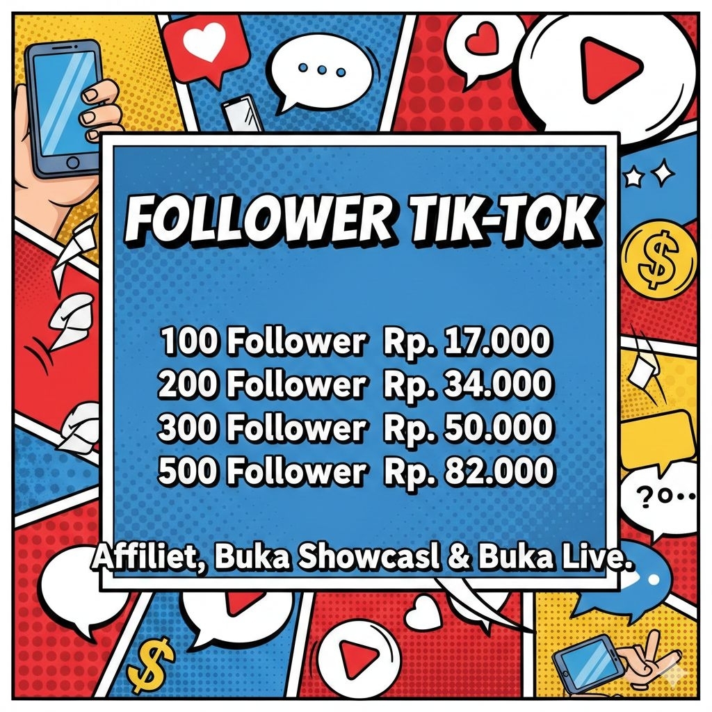 Follower Tiktok Indonesia Reel Aktif Permanen Aman Bergaransi Bisa di pakai untuk kebutuhan Affiliet