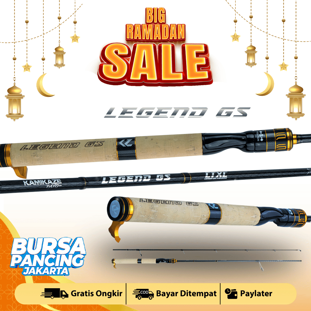 KAMIKAZE Joran Pancing Spinning LEGEND GS 180cm X50 Carbon Blank Airfect Reel Seat Fuji Ring Guide