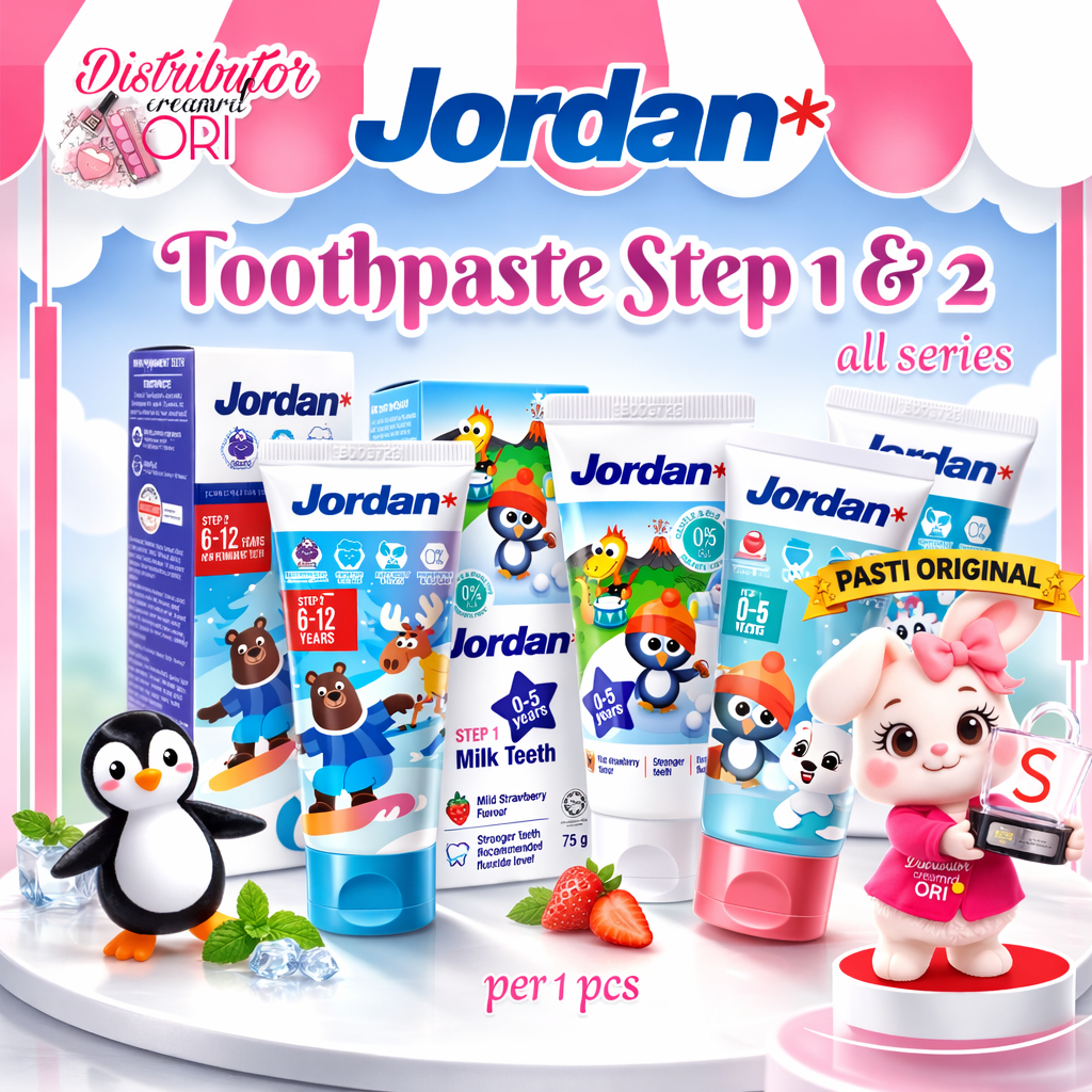 JORDAN TOOTHPASTE STEP 1 0-5 years STRAWBERRY 75GR | BPOM PASTA GIGI / ODOL step 2 6-12th / PIGEON P