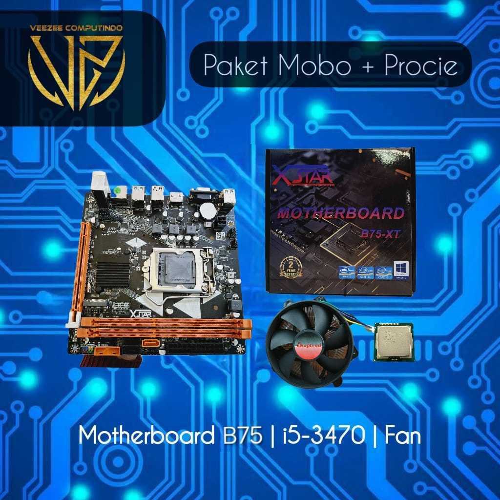 Paket Mobo X-Star B75 + i5-3470 + fan i5 baru dan garansi