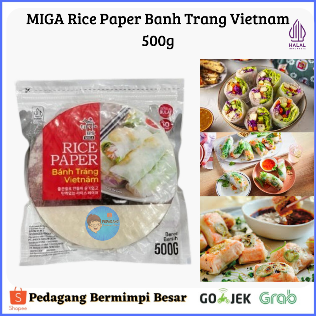 [PBB] Miga Rice Paper Bulat 500g / Rice Paper Vietnam / Kulit Lumpia Vietnam / Banh Trang Bulat / Ri
