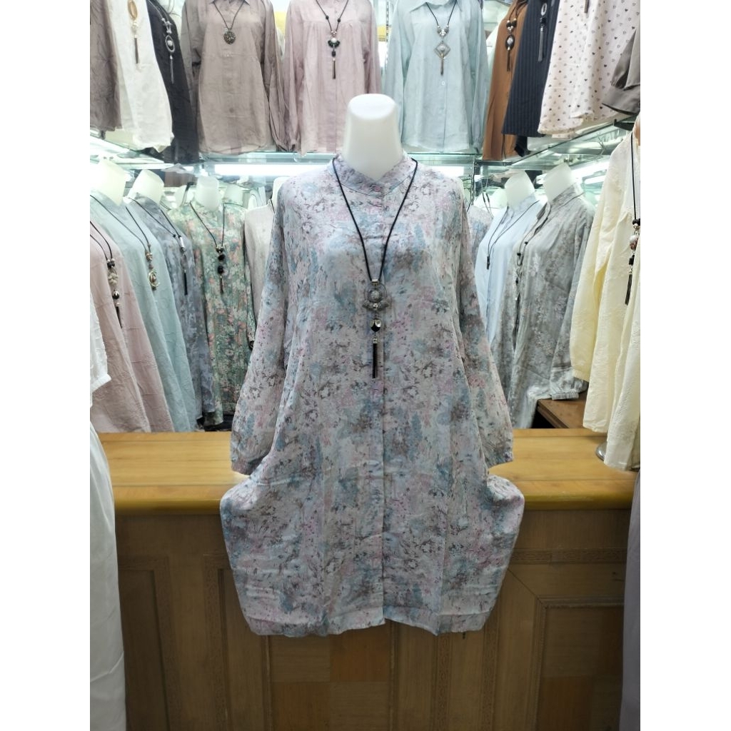 TUNIK JUMBO KATUN RAYON MOTIF BUNGA BUNGA T 214