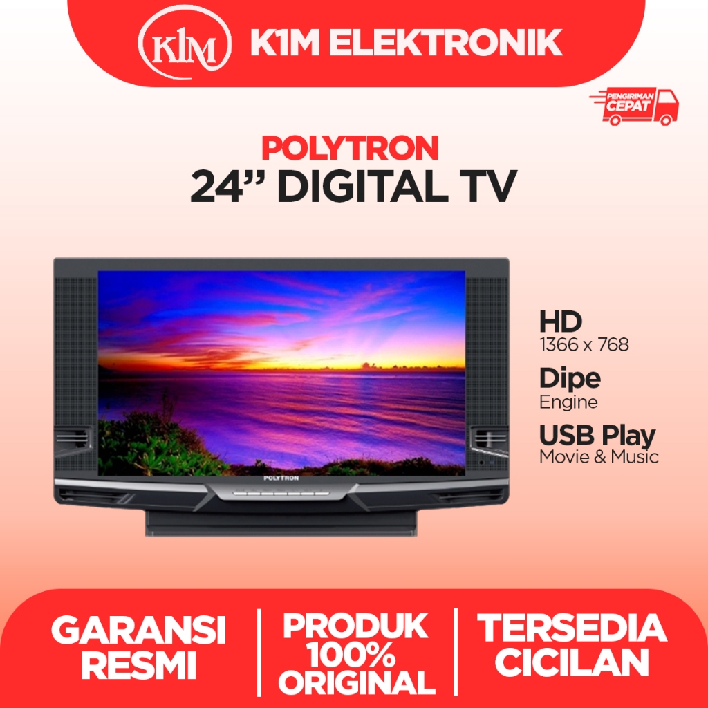 Led Polytron 24 inch model tabung PLD-24V223 (Digital tv)