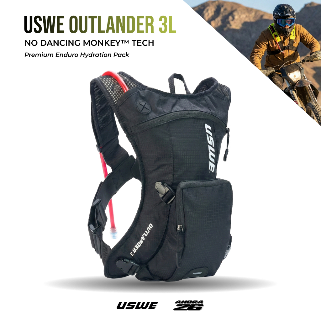 Tas Ransel Minum USWE Outlander 3L Hydration Pack Original - Tas Air Trail Trabas Enduro Sepeda MTB 