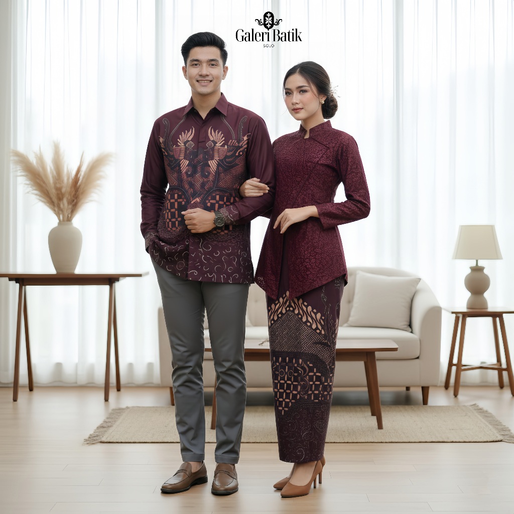 Galeri Batik Solo - Baju Kebaya Couple Sarimbit Keluarga Pasangan Kondangan | Baju Couple Wisuda Kek