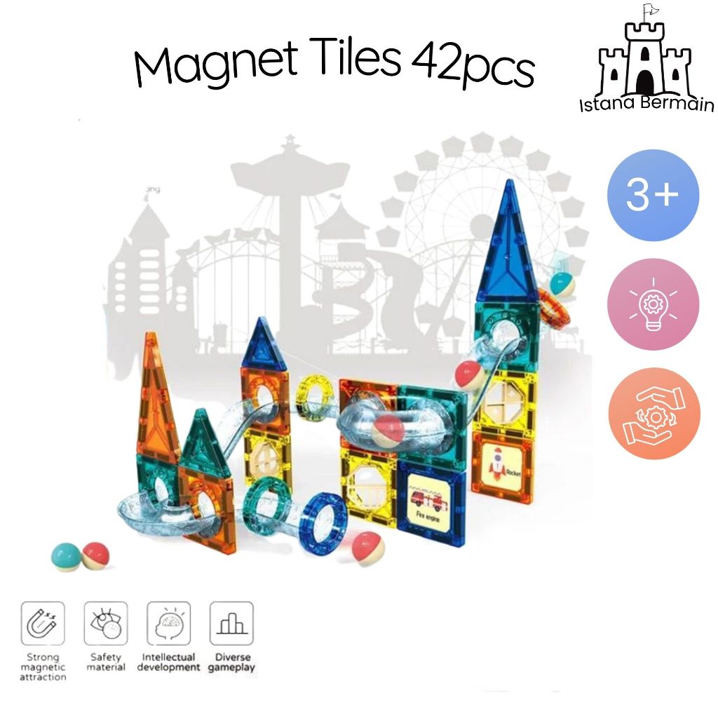 Magnetic Tiles Mangnet Edukasi Building Blocks Magnet building blocks magnetic colorful