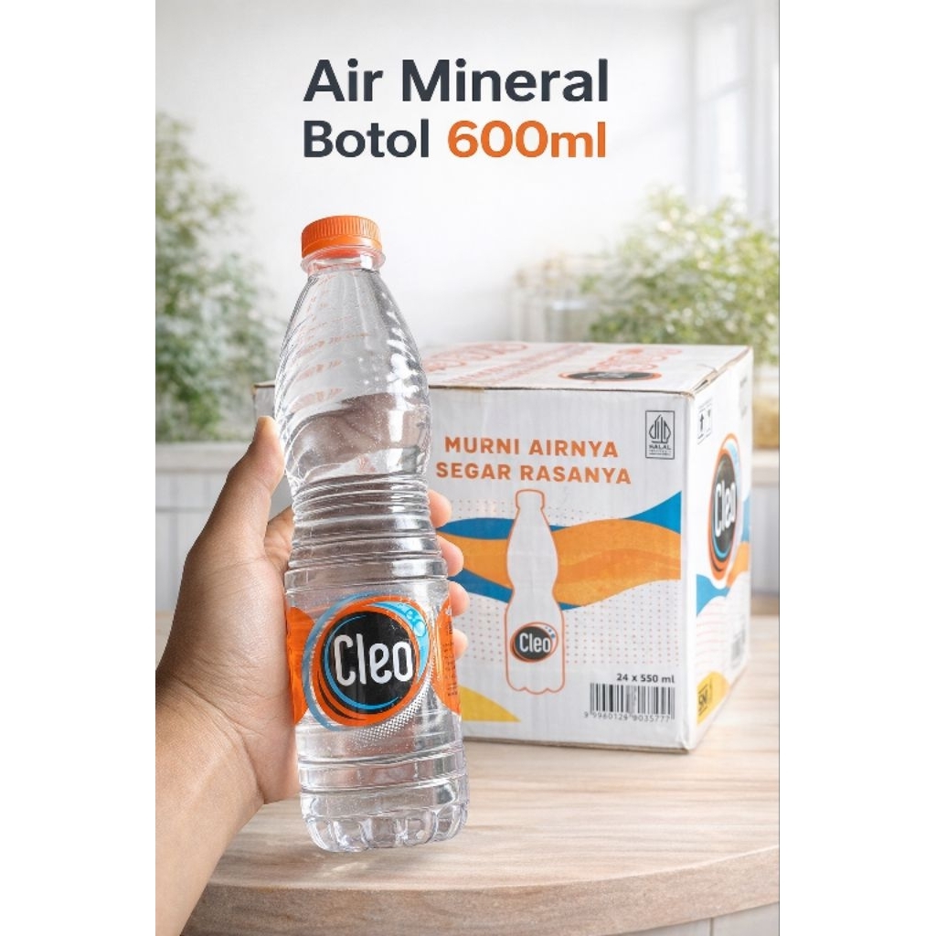 [INSTANS] Air Minum Mineral Kemasan Botol 600ml  Merk CLEO