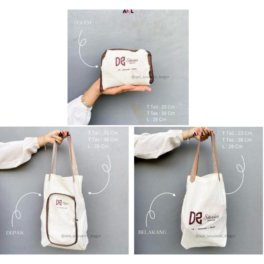 Totebag Blacu pouchbag tali prada