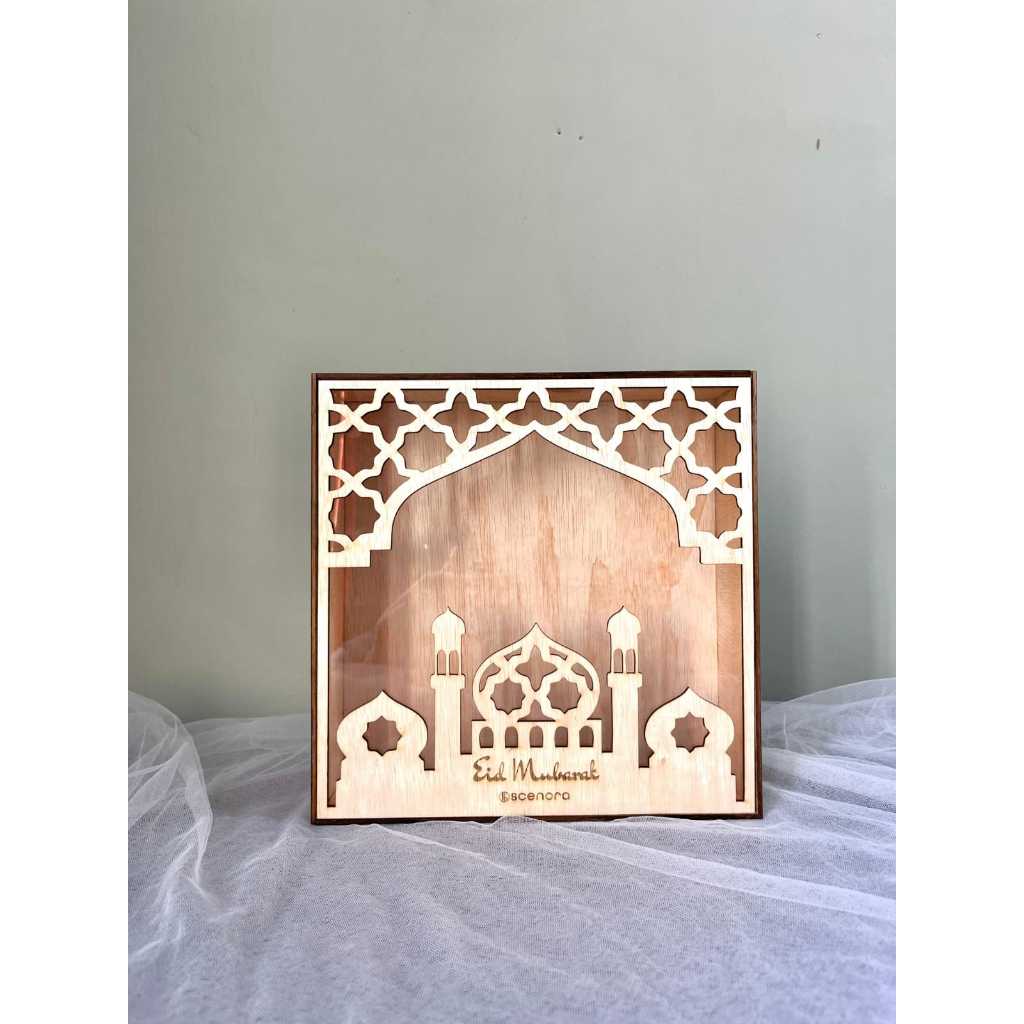 Box Hampers Idul Fitri Persegi Aesthetic Kayu | Box Hampers Custome Lebaran | Box Parcel