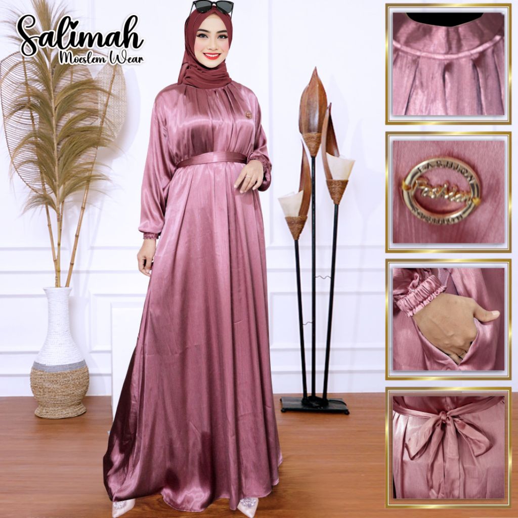 gamis gradenza silk/gamis polos/gamis pesta/gamis premium
