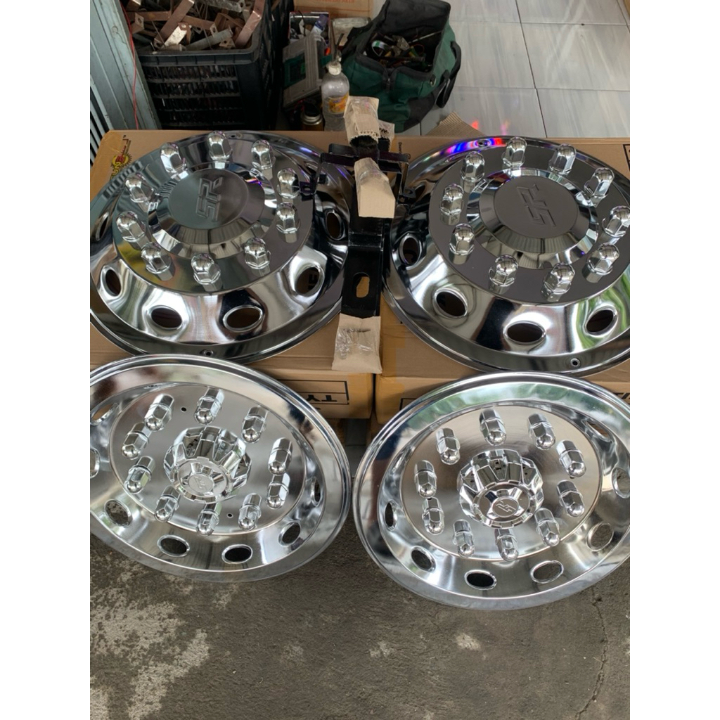 1 Set (4 PCS)Whelldop Ring 20 SR PARIWISATA Chrom Whelldop ring 20 BUS PARIWISATA Welldop Cover Velg