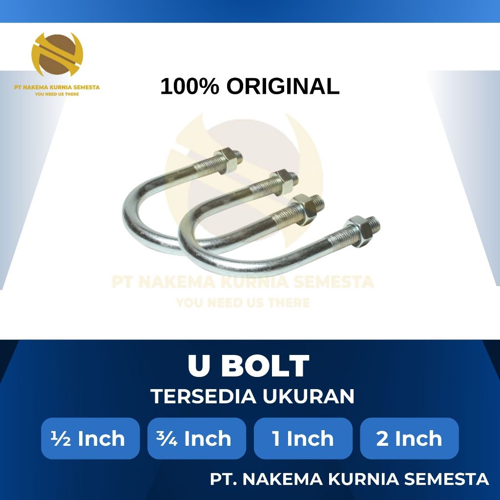 KLEM U BOLT GALVANIS 1/2"/ KLEM U BOLT 3/4"/ KLEM U BOLT 1"/KLEM U BOLT 2" CALMP UBOLT GALVANIS