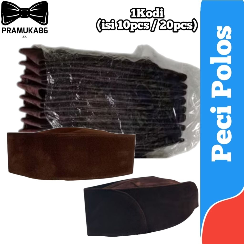1Kodi Peci COKLAT Polos / Peci Pembina Pramuka / Peci Pramuka / Peci Putra & Putri