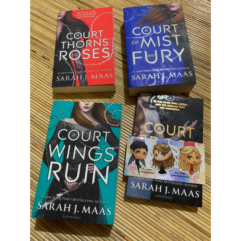 English Books preloved - A court of thorns and Roses, Katabasis, Caraval, Children of The Sea, Thron