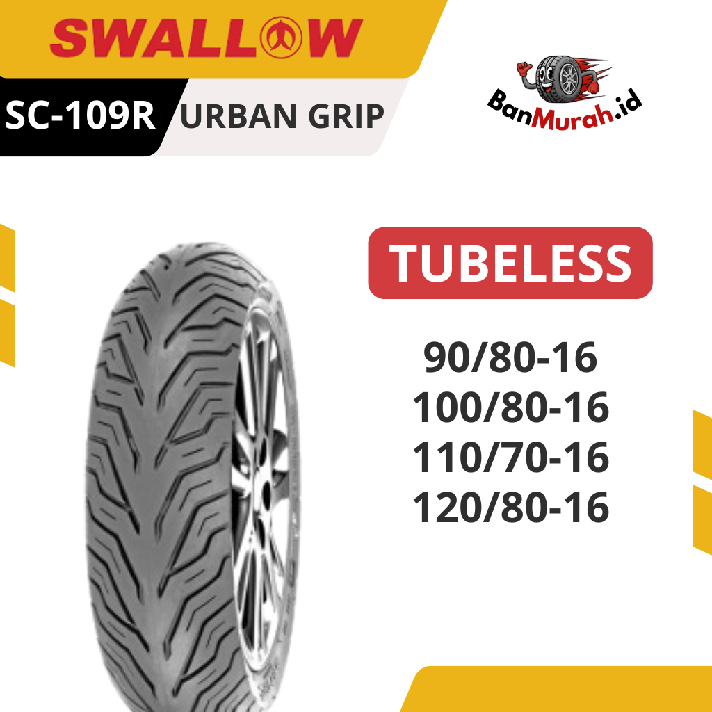 Ban Luar Motor Swallow SC-109 F Urban Grip Ukuran 90/80 100/80 110/70 120/80 Ring 16 TUBELESS