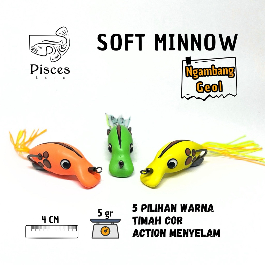 Soft Minnow Diver 4 cm 5 gram umpan casting memancing gabus toman baramundi