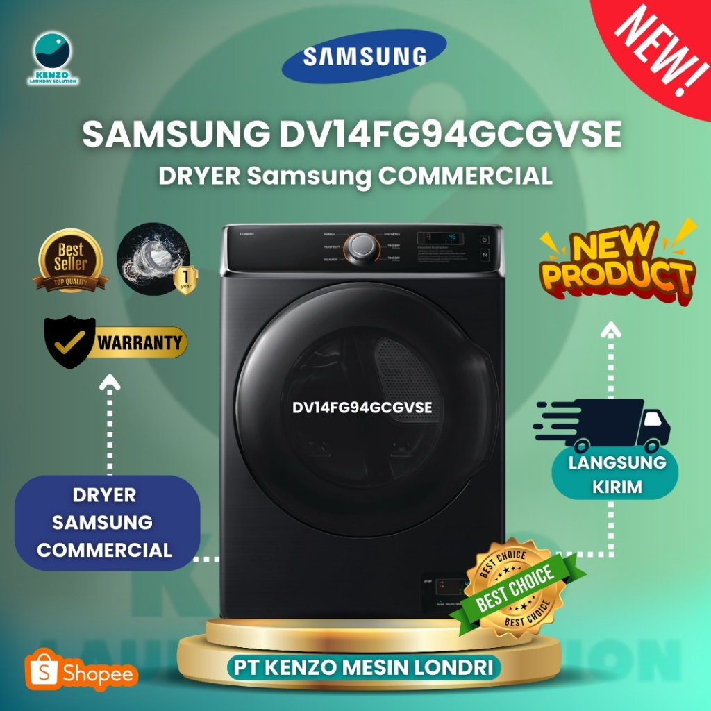 SAMSUNG DV14FG94GCGVSE – DRYER SAMSUNG COMMERCIAL 14KG | MESIN PENGERING USAHA LAUNDRY