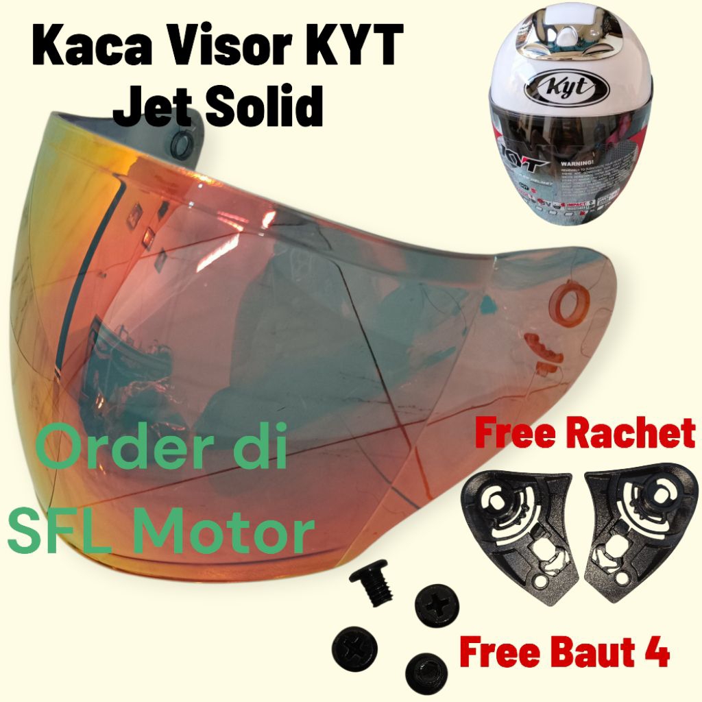 KACA VISOR HELM KYT JET SOLID KACA HELM KYT JET FREE RACHET BAUT