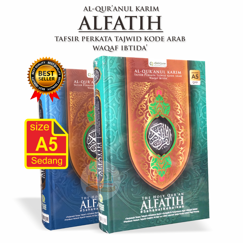 Al-Quran ALFATIH A5 HC - Mushaf Terjemahan Tafsir Perkata Tajwid Kode Arab Waqaf Ibtida' Rasm Utsman