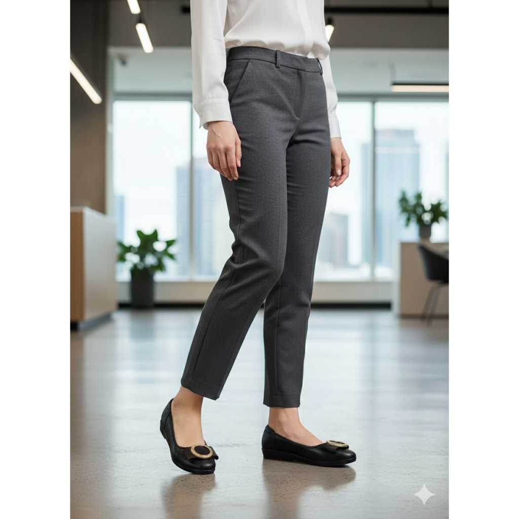 Sepatu Karet jelly Heels Pita Hitam Kerja Wanita