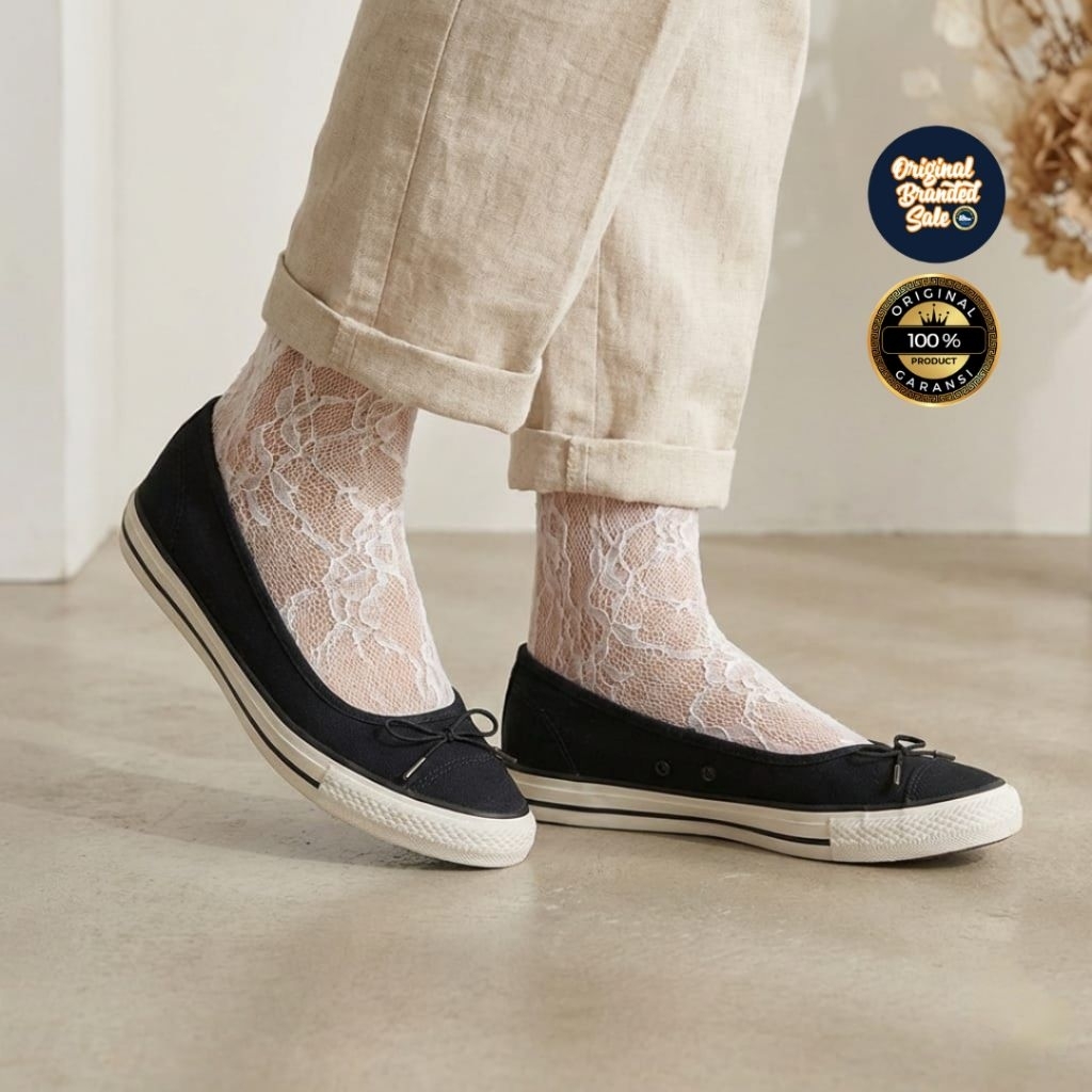 ORIGINAL GARANSI SEPATU CONVERSE CTAS DAINTY BALLERINA BLACK SIZE 37,5