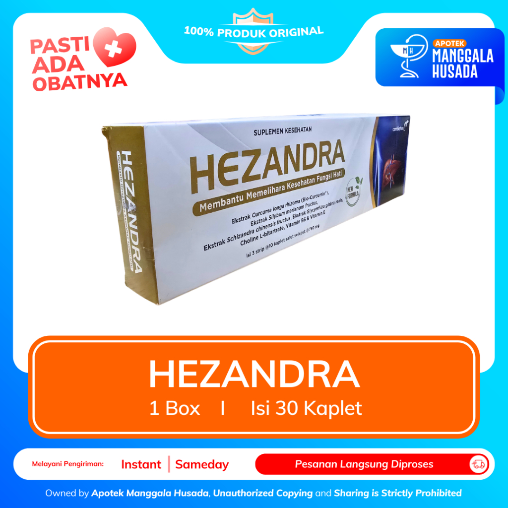 HEZANDRA SUPLEMEN KESEHATAN HATI PER BOX @ 30 KAPLET