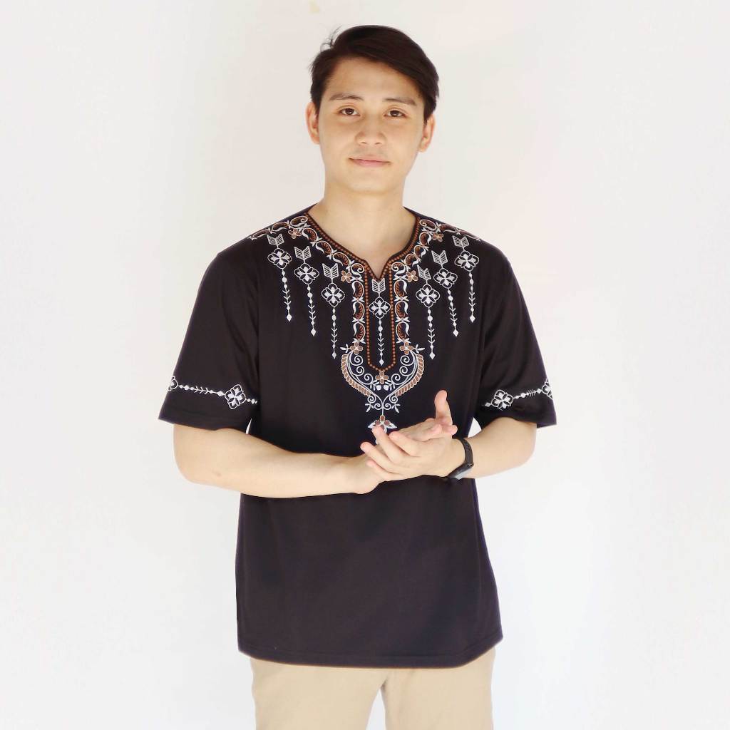 Noveli wear - Kaos Koko Pria Dewasa Bordir Eksklusif | Baju Muslim Lengan Pendek