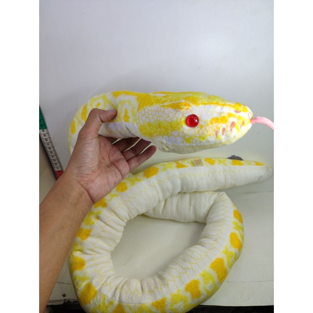 boneka ular pyton emas boa albino original take off super soft uk 1 meter lebih