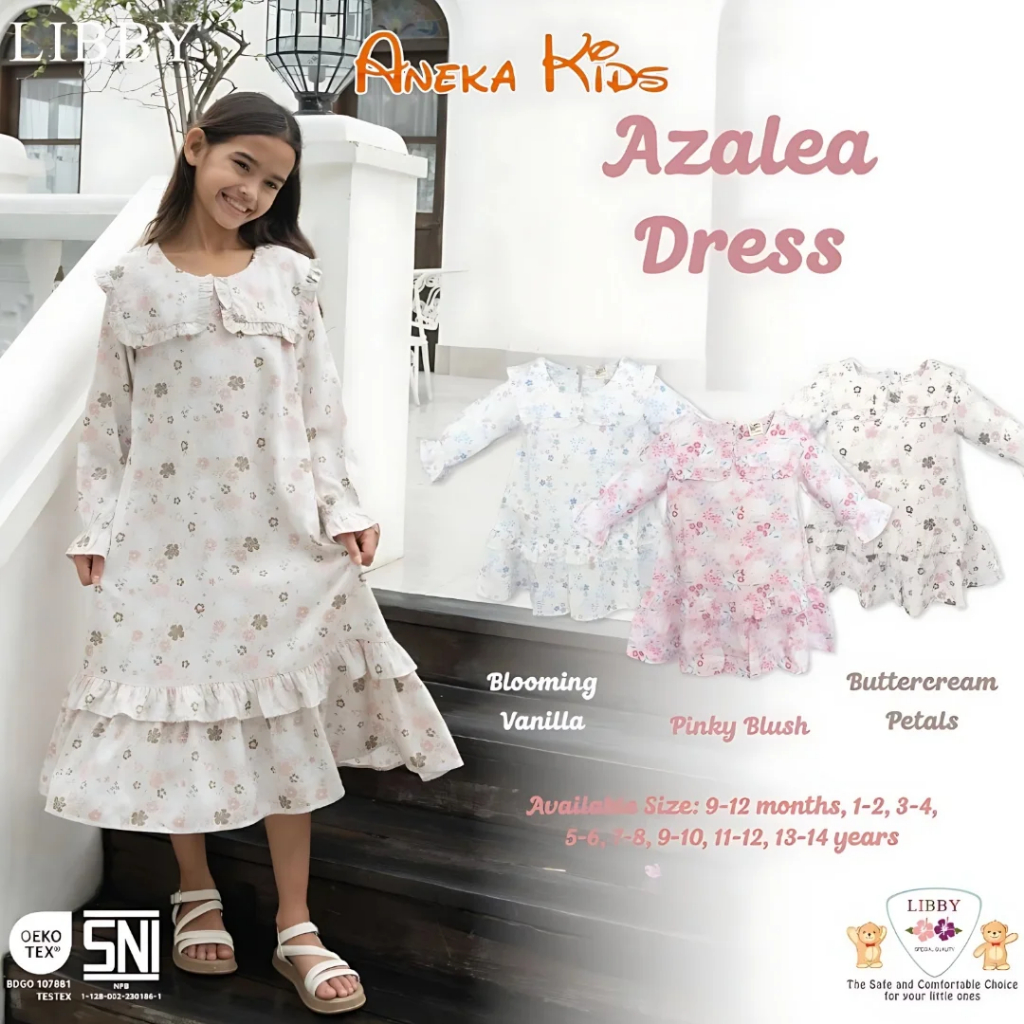 Libby Azalea Gamis Dress / Libby Dress Baby & Kids Azalea - Libby Raya Collection