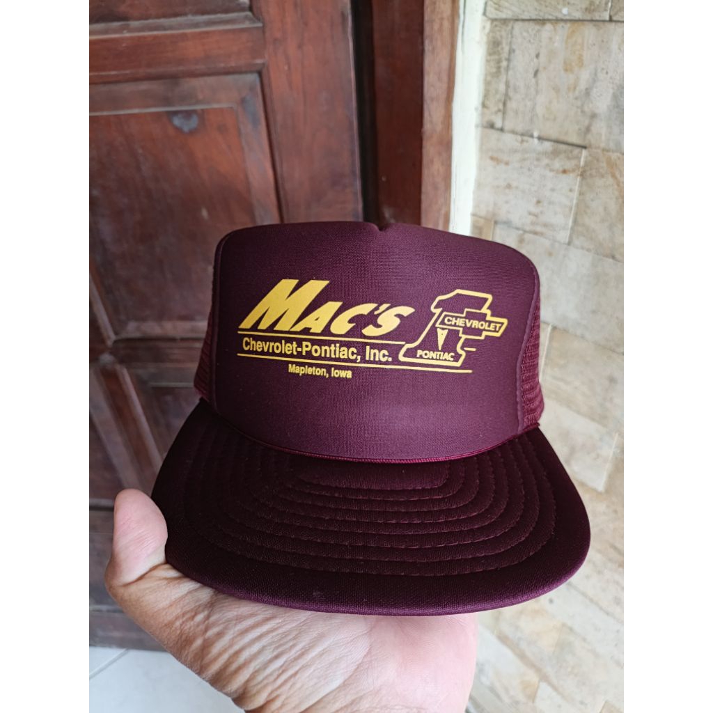 Topi Rope Hat Trucker/Jaring Vintage Mac's Chevrolet Pontiac Fashion Pria/Wanita