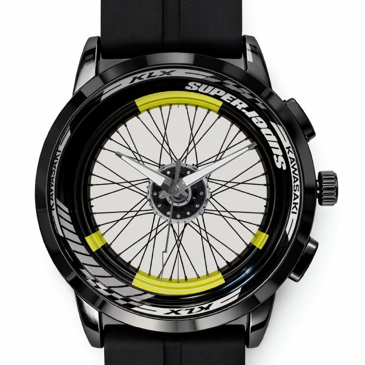 Jam Tangan KLX 150 Kawasaki Supermoto Racing – Velg Jari-Jari Motor – Tali Karet –Analog custom watc