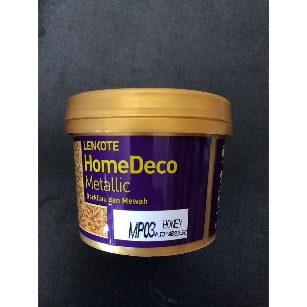 Cat Emas / Cat Warna Emas LENKOTE HOMEDECO METALLIC PAINT CAT BESI BETON GYPSUM KAYU WATER BASED 0,2