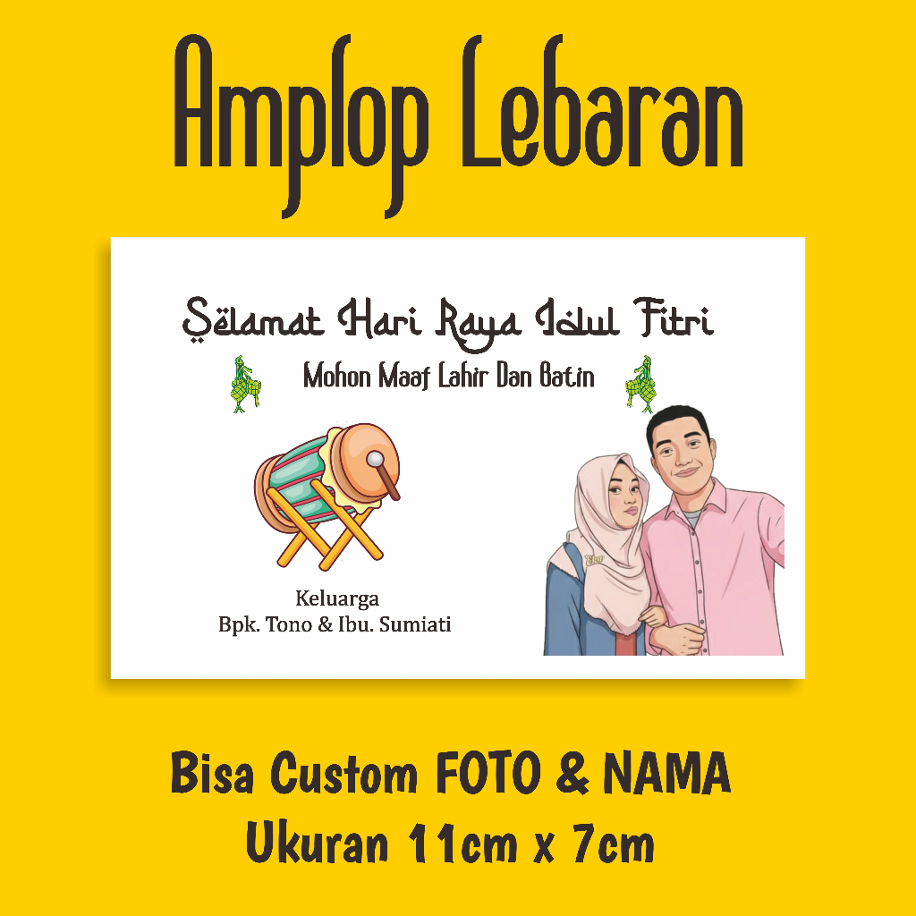 Amplop Angpau Lebaran Custom Foto, Amplop Lebaran Custom Nama, Amplok Lebaran Custom Foto