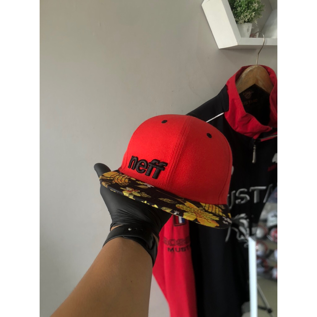 topi skate neff flawless logo flower brim original