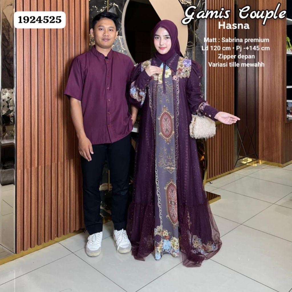 GAMIS COUPLE ARMANI ZAHRA HASNA TERLARIS SUPER MEWAH BEST SELLER/GAMIS COUPLE IMPORT PREMIUM