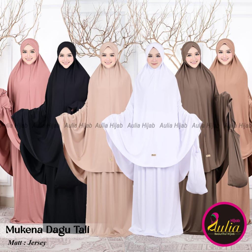 AULIA Mukena Dagu Polos Tali Premium Jersey Dewasa Adem Nyaman Syar'i Tidak Nerawang Ukuran Dewasa