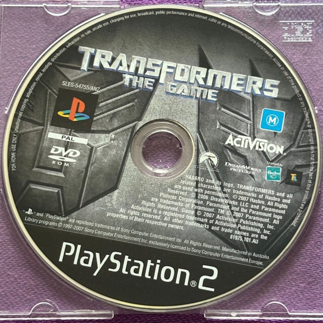 kaset ps2 ori pal transformers the game
