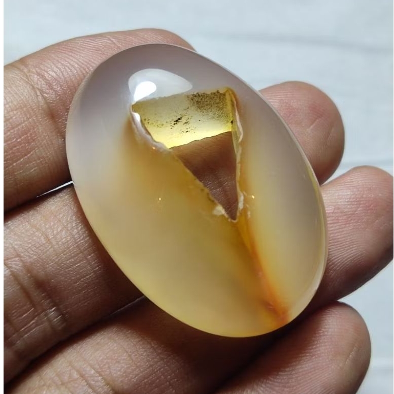 Batu cincin combong putih asli ukuran jumbo