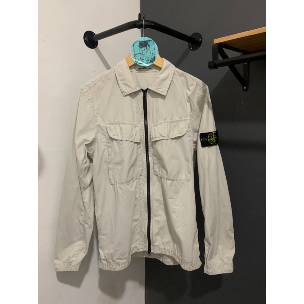STONE ISLAND OVERSHIRT WHITE CREAM 100% ORIGINAL