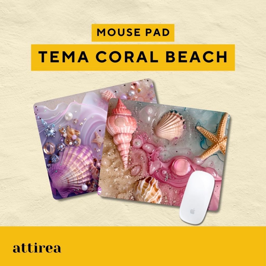 Mouse Pad Coral Beach | Alas Mousepad Premium Gaming Antislip Souvenir Hadiah Unik Lucu