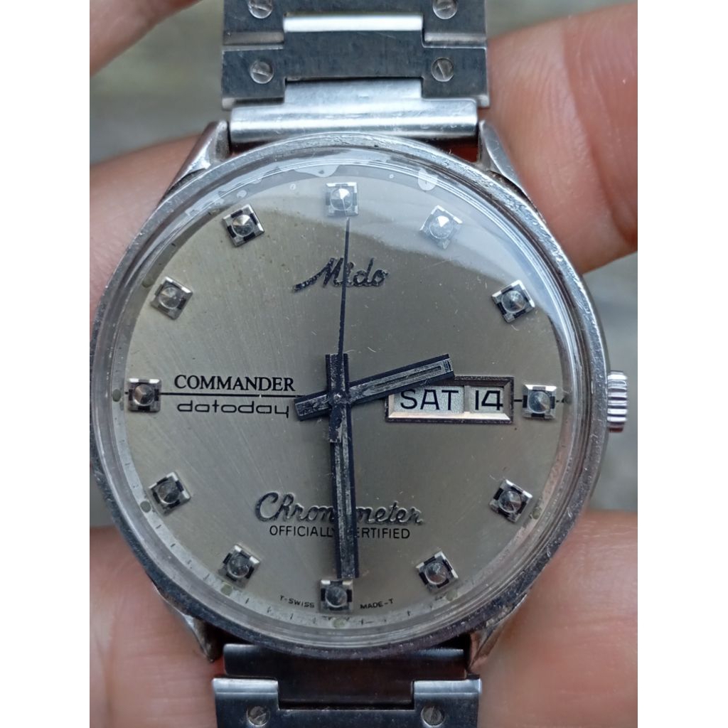 jam tangan mido commander datoday chronometer second preloved original