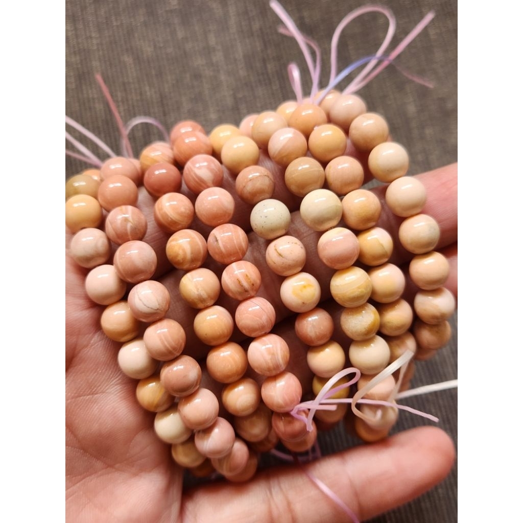 Gelang Batu Pink Opal Ukuran 8mm / Crystal Bracelet