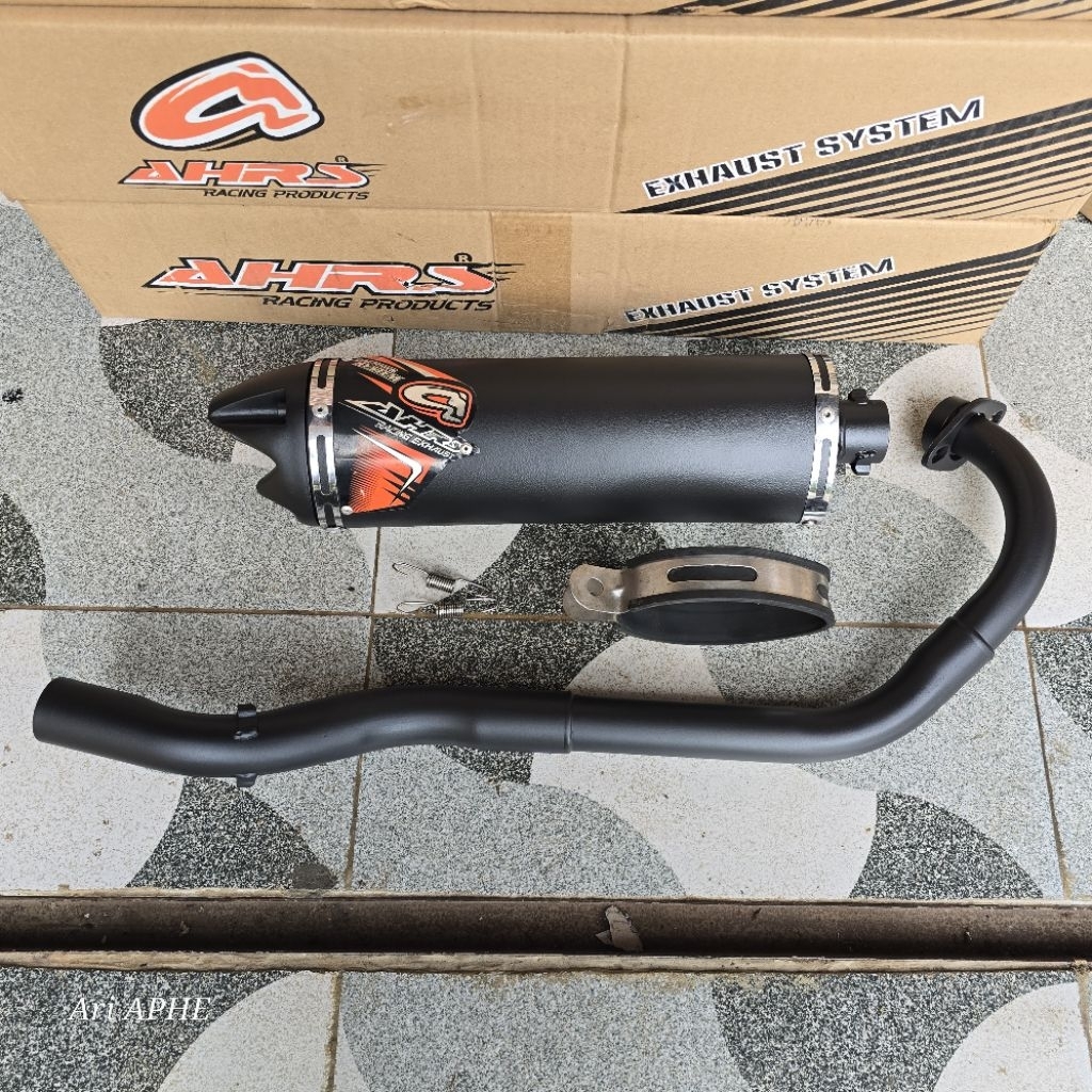 PROMO knalpot AHRS trioval black original yamaha JUPITER MX 135 OLD
