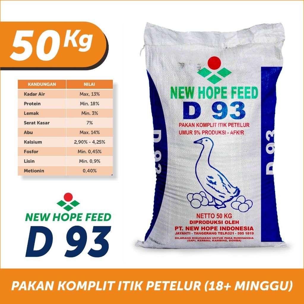 Pakan petelur bebek New hope D93 50kg