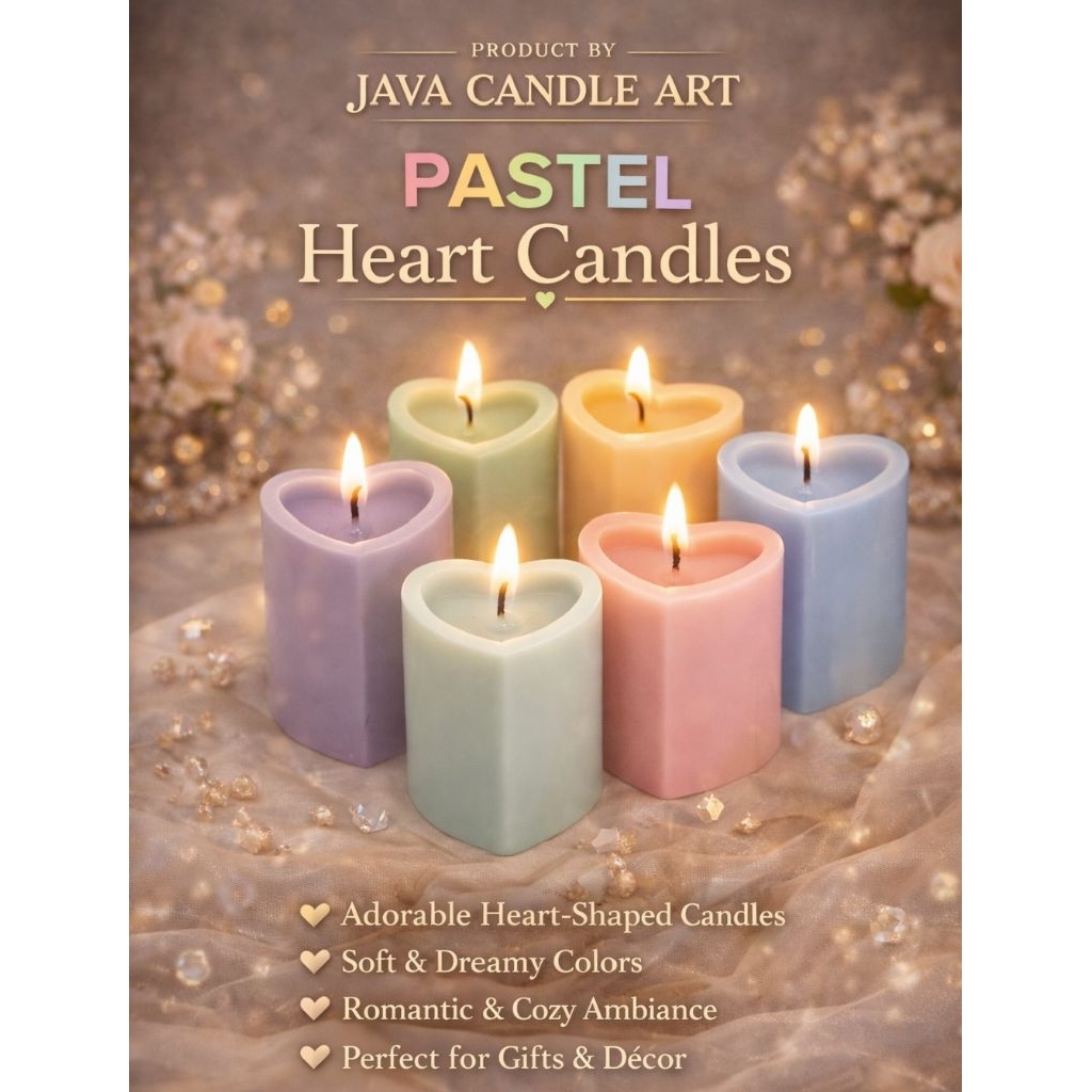 LOVE HUTRS CANDLES AESTHETIC DEKORASI SOUVENIR  (NON AROMA)