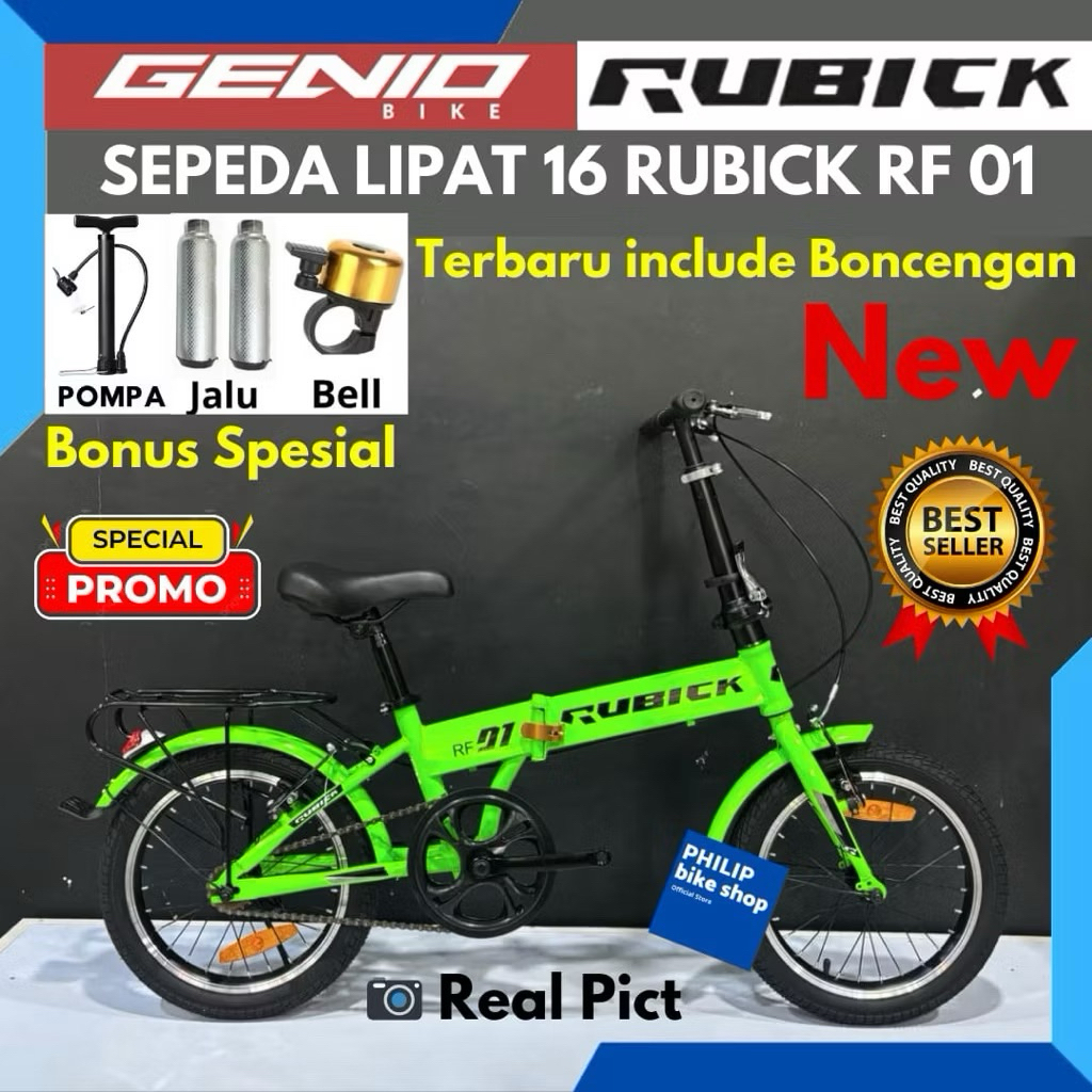Sepeda Lipat 16 Rubick RF 01 Boncengan New